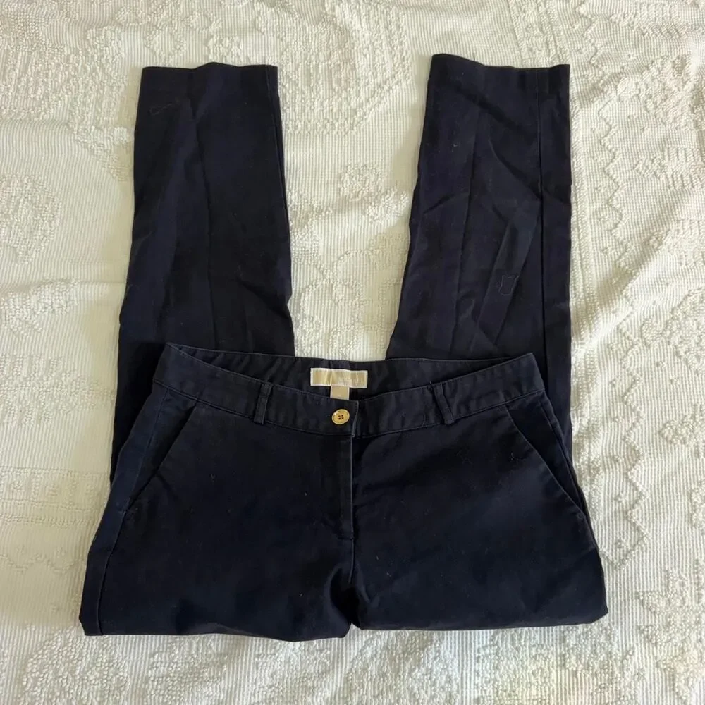 Michael Kors Women’s Black Navy Straight Leg Pants Size 4